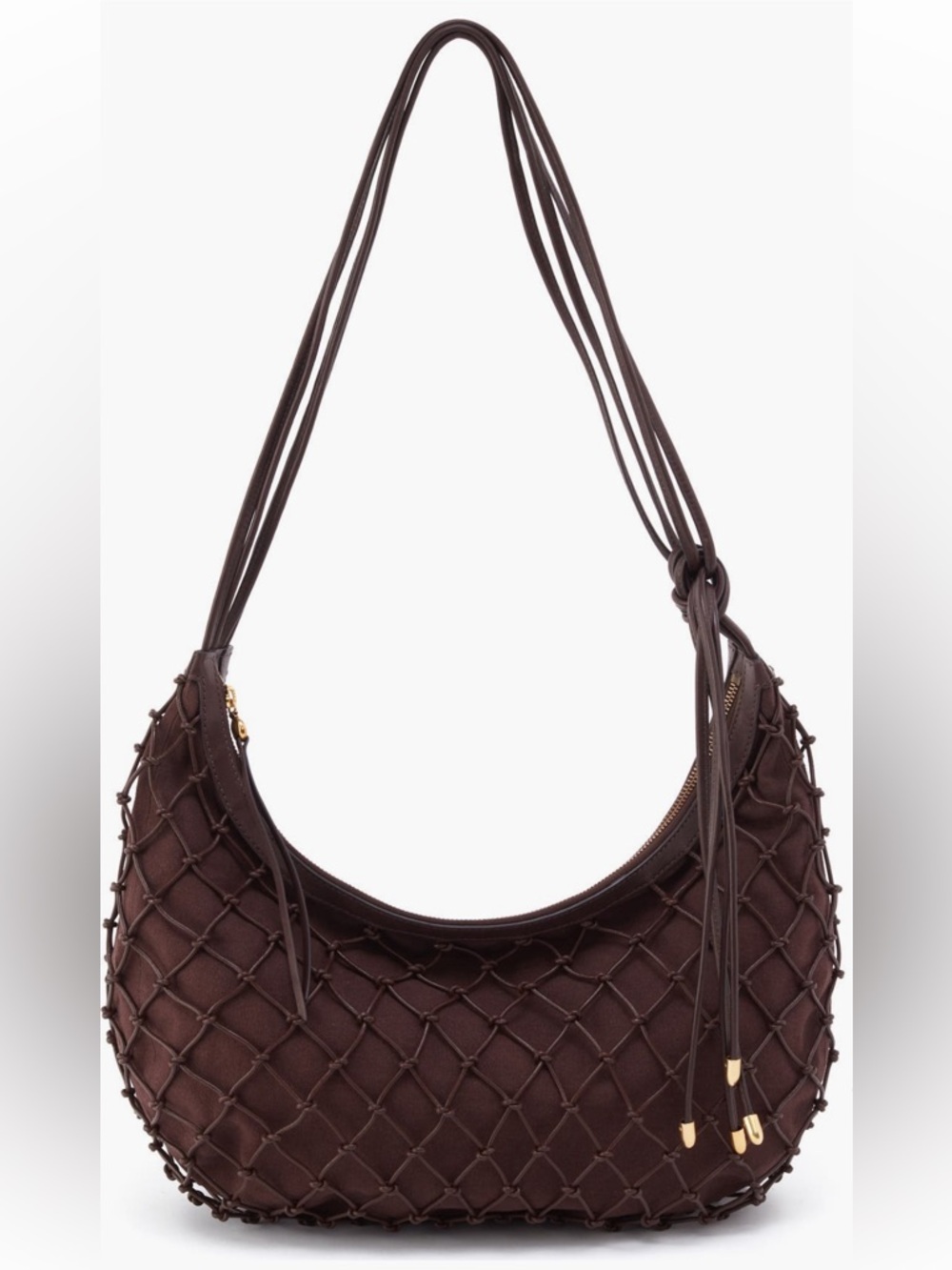 HOBO Chocolate Brown Knotted Hobo Shoulder Bag
